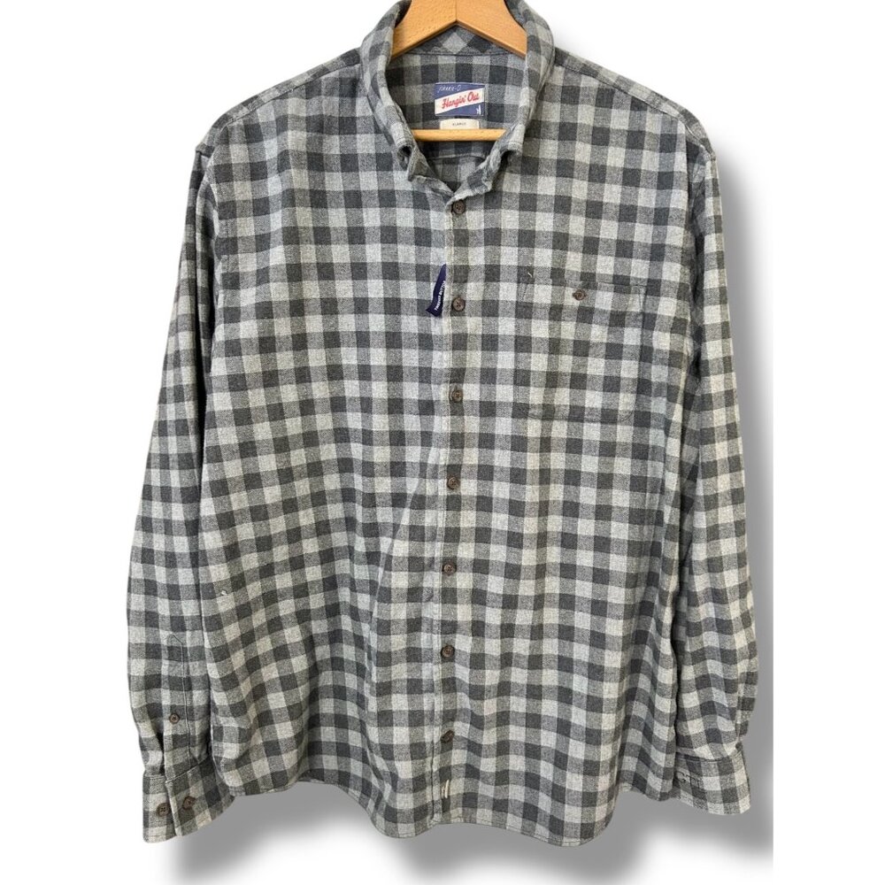 Johnnie-O Hangin’ Out Gray Checkered Flannel Shirt